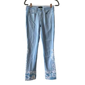 VINCE DYLAN SKINNY LIGHT BLUE LACE DETAIL JEANS SZ 27